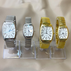 跨境手錶新款大數字面男女情侶腕錶時尚鬆緊帶表廠家批發