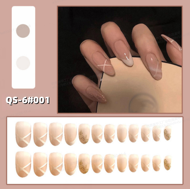 Uña de verano francés de alto nivel de sensación de uso de uñas cortas de uñas de manicure blanqueamiento de uñas manuales al por mayor