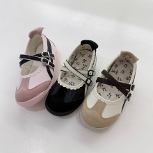 2025年秋季新款儿童单鞋复古百搭浅口休闲鞋韩版小碎花玛丽珍童鞋