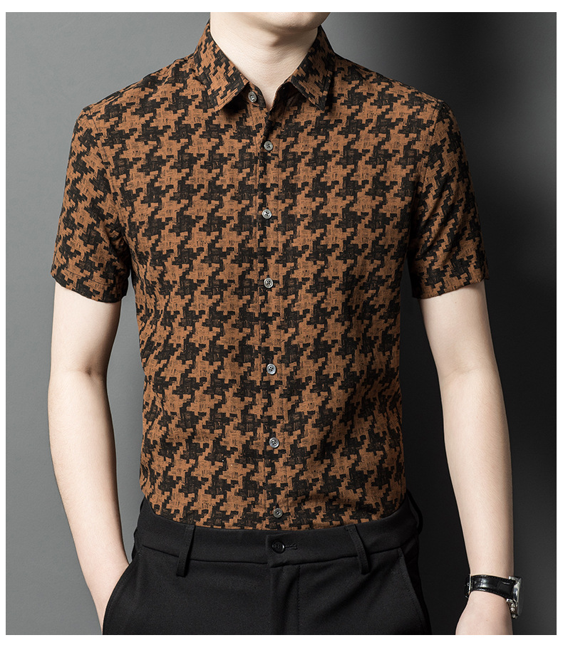 Mulberry silk short-sleeved shirt for men in summer, loose, casual, fashionable and versatile. Thin silk satin shirt for dad pic 10