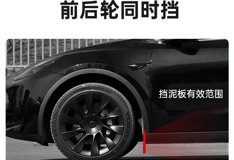 Suitable for Tesla Fender Facelift Version Model 3/Y/Six-Seater Yl Tire Front Fender Modification Accessories