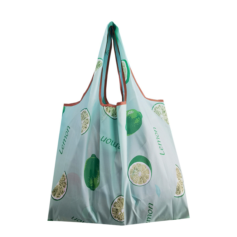 Bolso de compras de supermercado mediano de dibujos animados bolso verde bolso de moda bolso de compras plegable Portátil Bolsa de nylon impermeable image 52