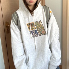 美式复古民族风刺绣连帽卫衣男女国潮牌设计感情侣学院风加厚帽衫
