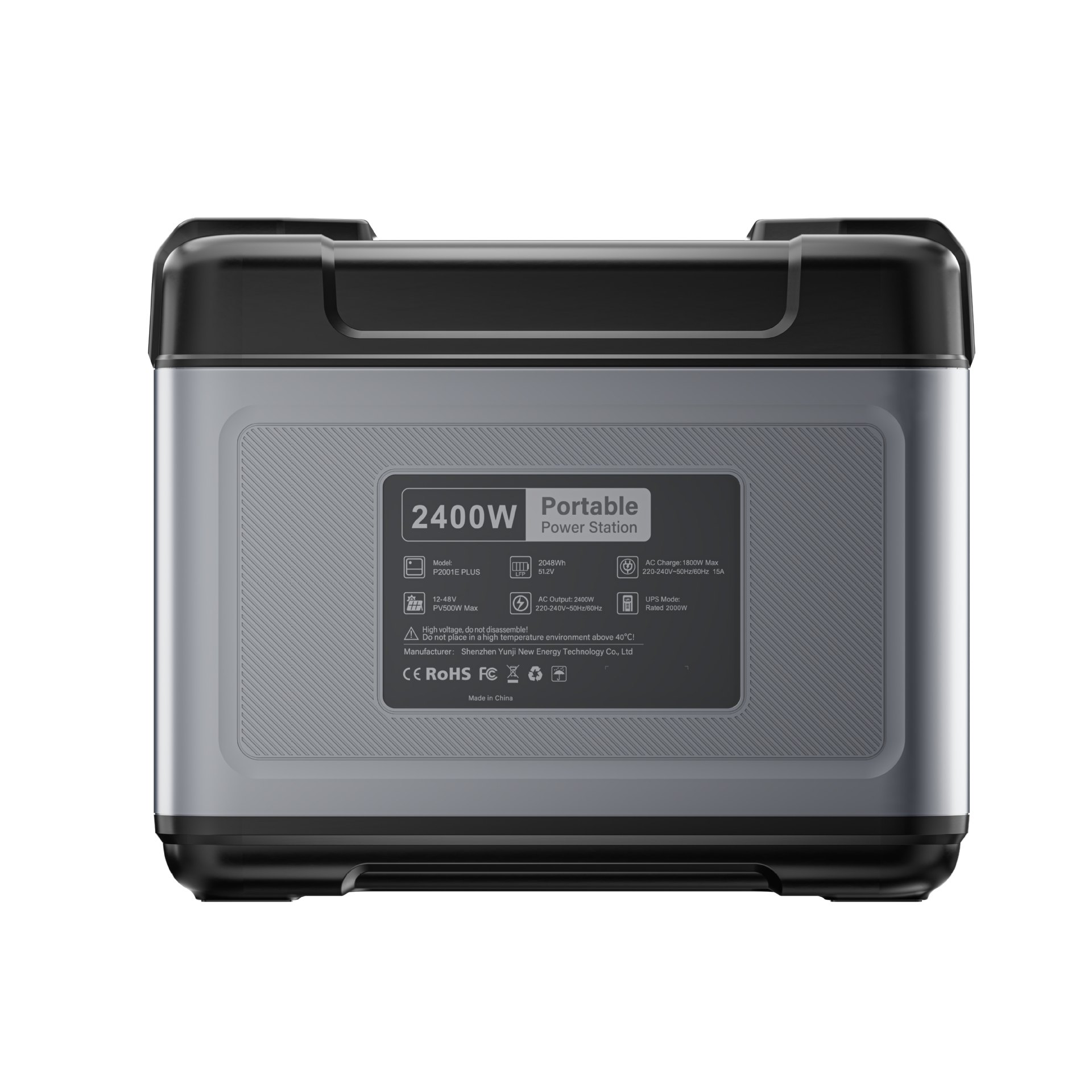 Fuente de alimentación portátil OUKITEL de 2400W y 2048Wh para exteriores, almacenamiento de energía para casas móviles con control por aplicación, fuente de alimentación de emergencia para exteriores.