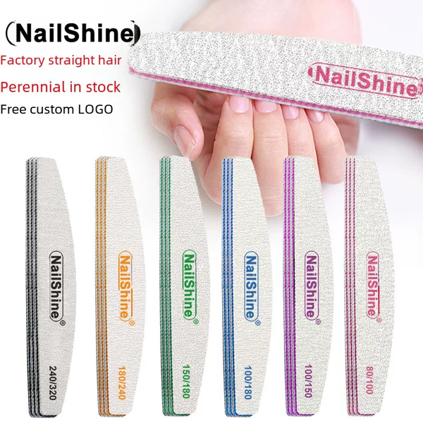 Cross-border half-moon nail file Purple Heart trimming sand strip with tooth gray sanding strip double-sided nail rubbing nail tool