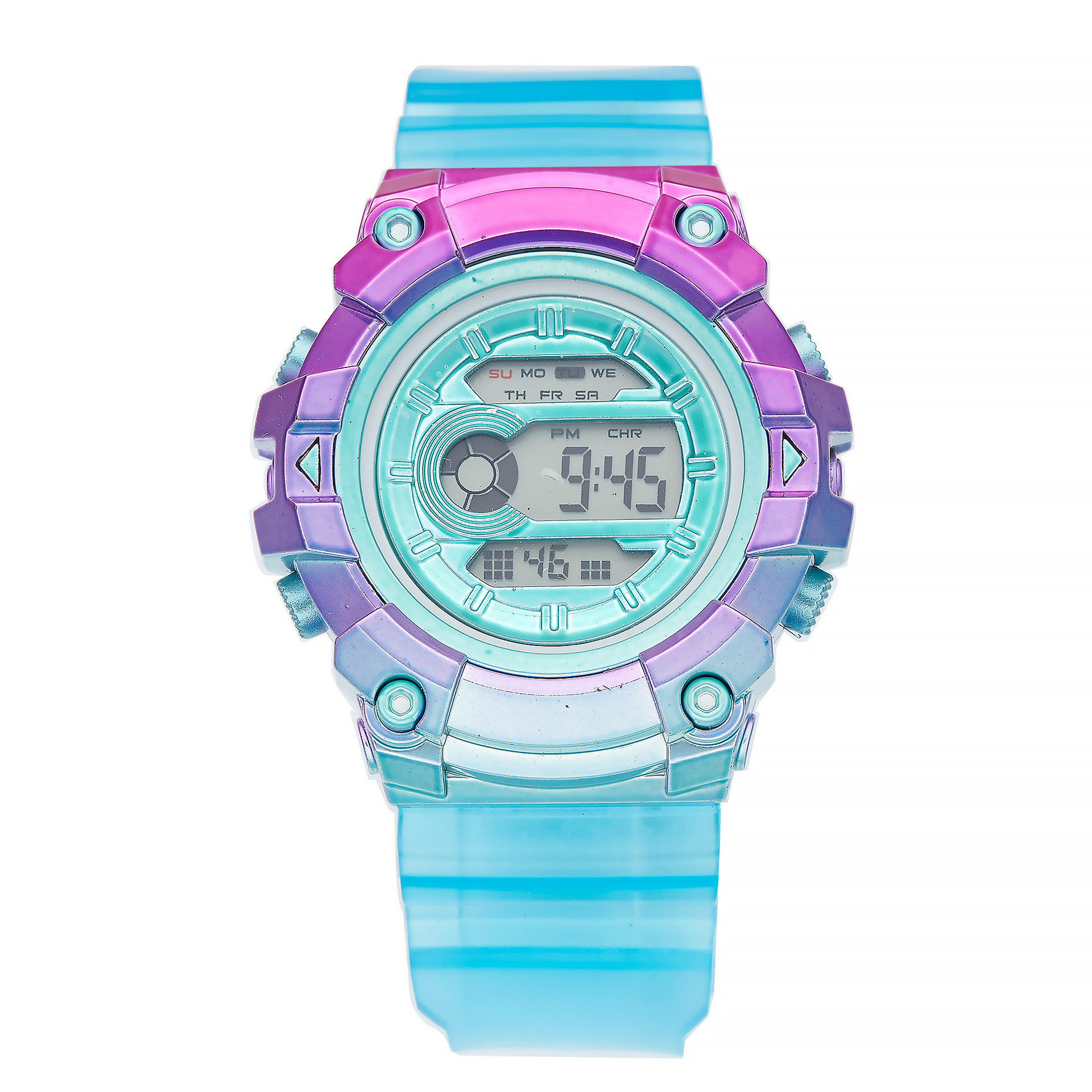 Reloj electrónico con colores degradados, estilo coreano, tendencia de moda, deportes al aire libre, reloj de color de dibujos animados para niños, reloj electrónico deportivo