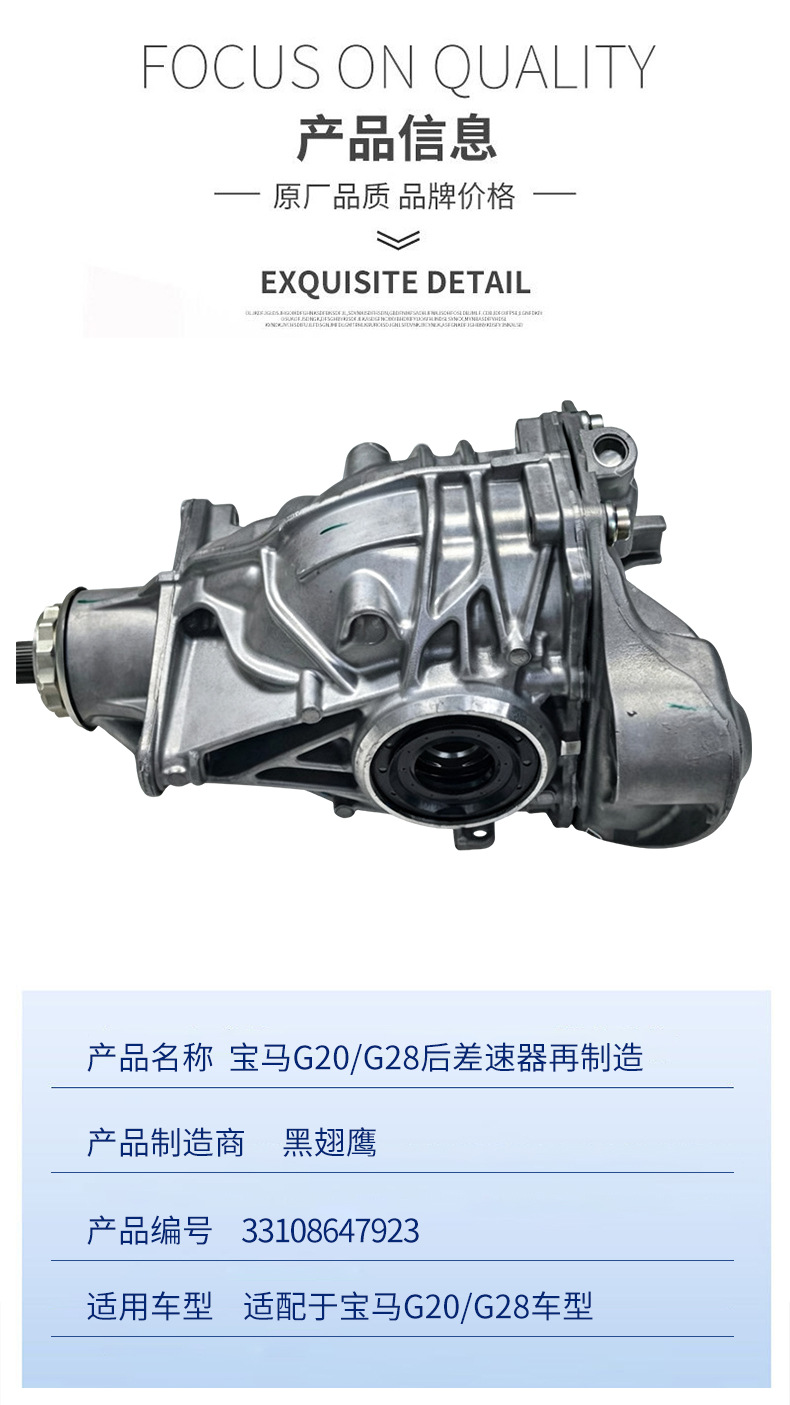 Suitable for BMW G28/2.81 rear differential, original factory remanufactured differential assembly, part number 33108647923