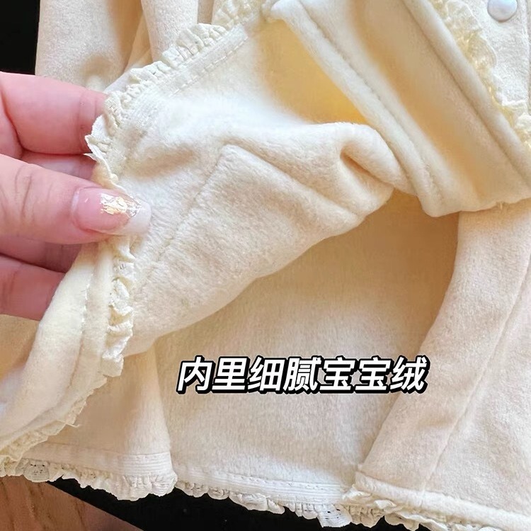 秋冬新款睡衣双面绒千鸟格长袖海岛绒家居服甜美少女2024睡衣居家|undefined