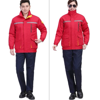定制冬季劳保服棉服可拆卸内胆带反光条工程服加厚棉衣可刺绣logo