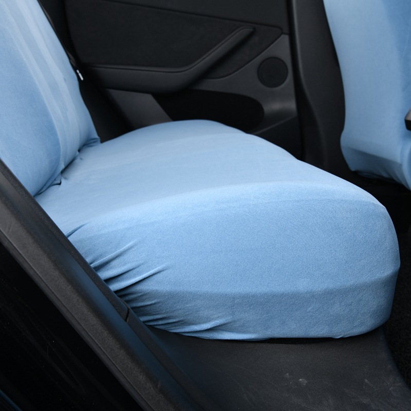 Elastic Car Seat Cover, Derong Rear Seat Cushion Cover, Seat Cushion, Backrest and Headrest Integrated Cover, Dust-Proof and Stain-Resistant, Single Layer