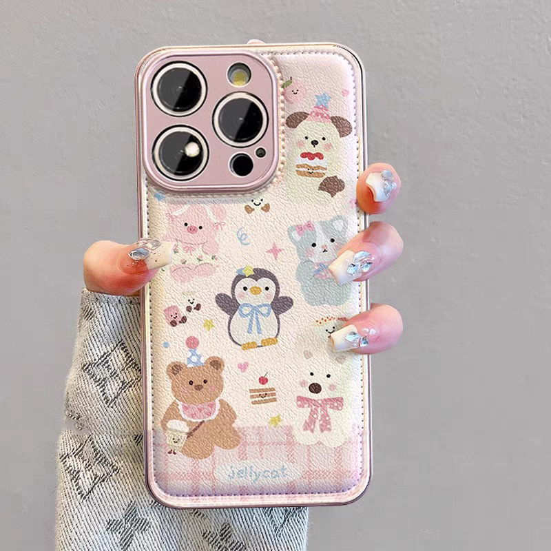 For Apple 16 mobile phone case iphone15promax all-inclusive anti-fall mobile phone case factory cute animals