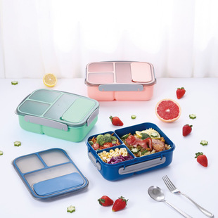 Cross-border Hot Sealed Anti-cross Flavor Plastic Lunch Boxes Separated for Independent Students and Office Students Lunch Picnic Lunch Box