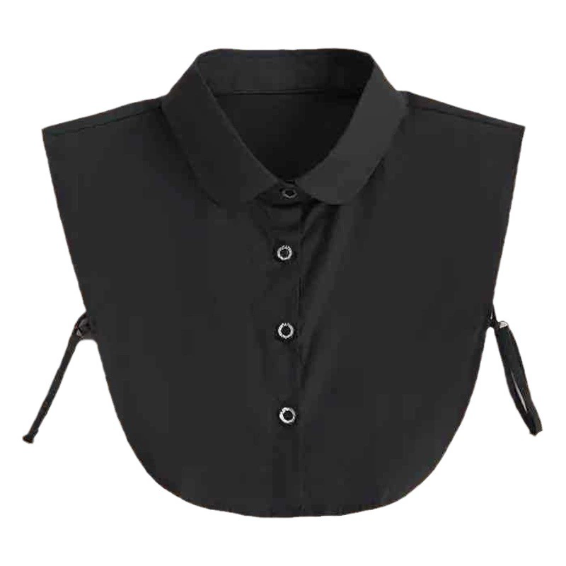 Осенне-зимняя официальная одежда для взрослых в Корейском стиле, однотонный милый костюм с рюшами, рубашка с воротником-стойкой, белый искусственный воротник