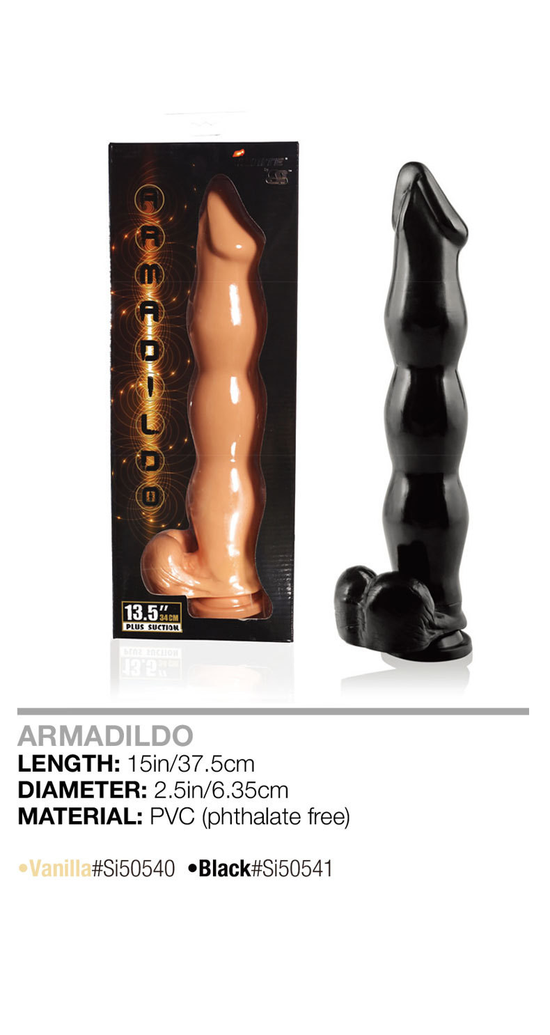 Large Caterpillar-Shaped Dildo, Ultra-Realistic Textured Design, Black PVC, Adult Sex Toy — detail image 1