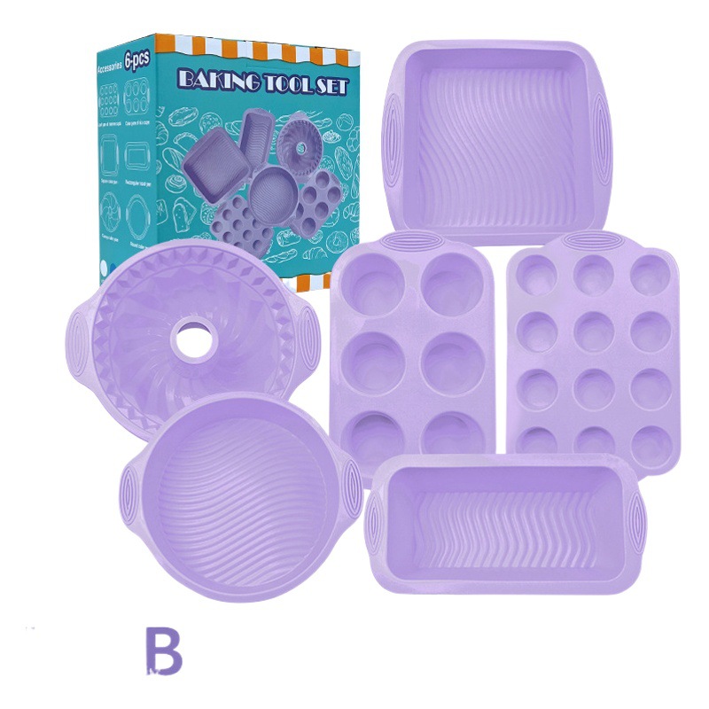 Herramientas de hornear molde de pastel de silicona molde de pastel redondo Qi Feng pan tostado para hornear traje de grado alimenticio