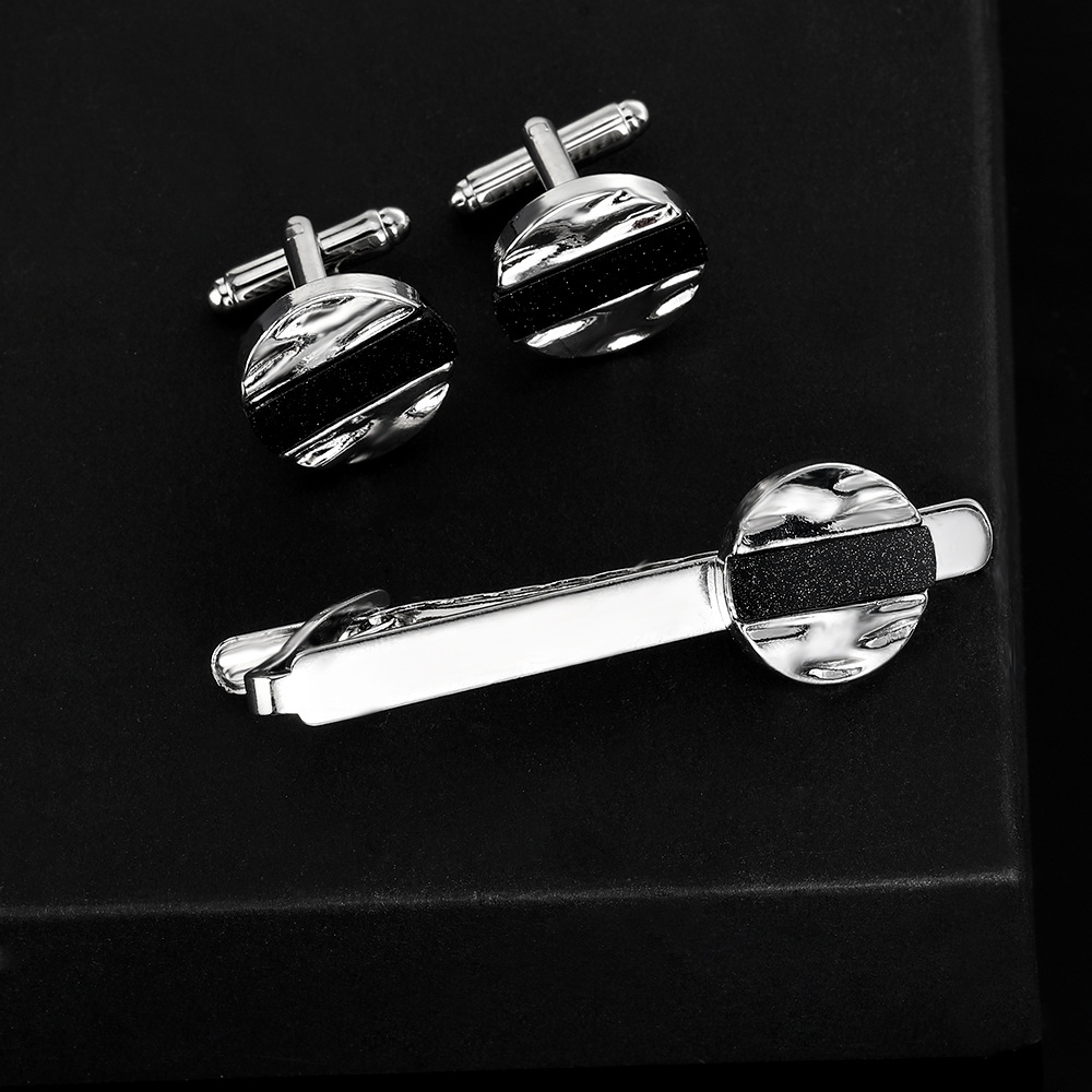 fashion starry round cufflinks for men and women business French shirt cuff nails tie clips suit accessories_voghion.com