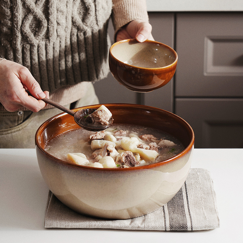 Vajilla de cerámica transfronteriza creativo tazón de ramen de frutas y verduras tazón de sopa grande vajilla personalizada tazón de ensalada vajilla para el hogar tazón