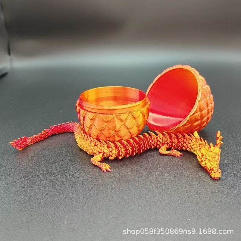 3d打印龙蛋套关节龙大号手办玩偶汽车摆件中国龙模型儿童玩具镭射|undefined