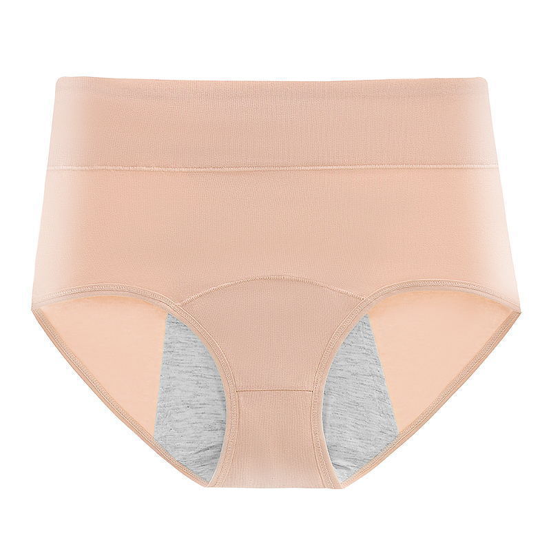 [Selección estricta] Pantalones de abdomen de cintura alta de mujer de algodón frente y trasero para evitar fugas laterales Pantalones interiores especiales para el período fisiológico Pantalones grandes