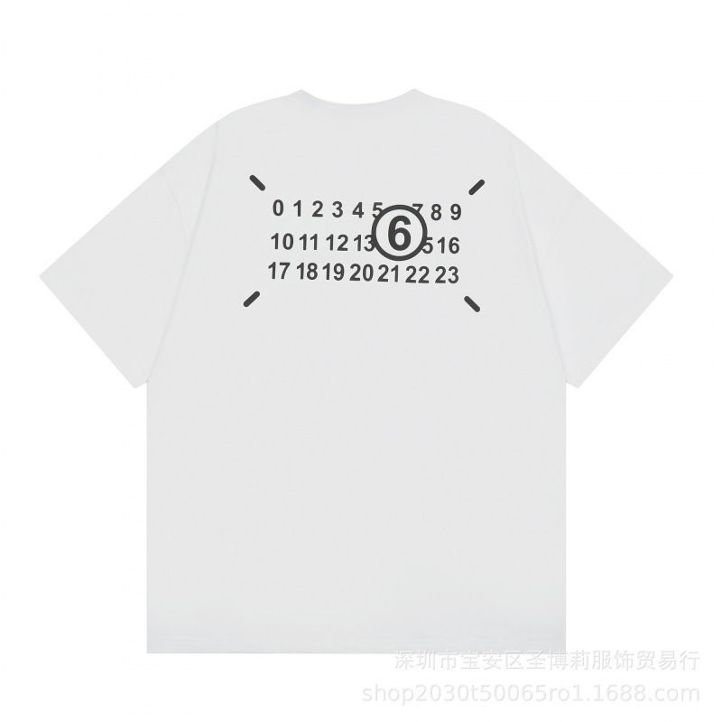 クロスボーダー メゾン マルジェラ マルジェラ デジタル プリント MM6 ピュアコットン 高品質 メンズ Tシャツ レディース 半袖 トレンド|undefined