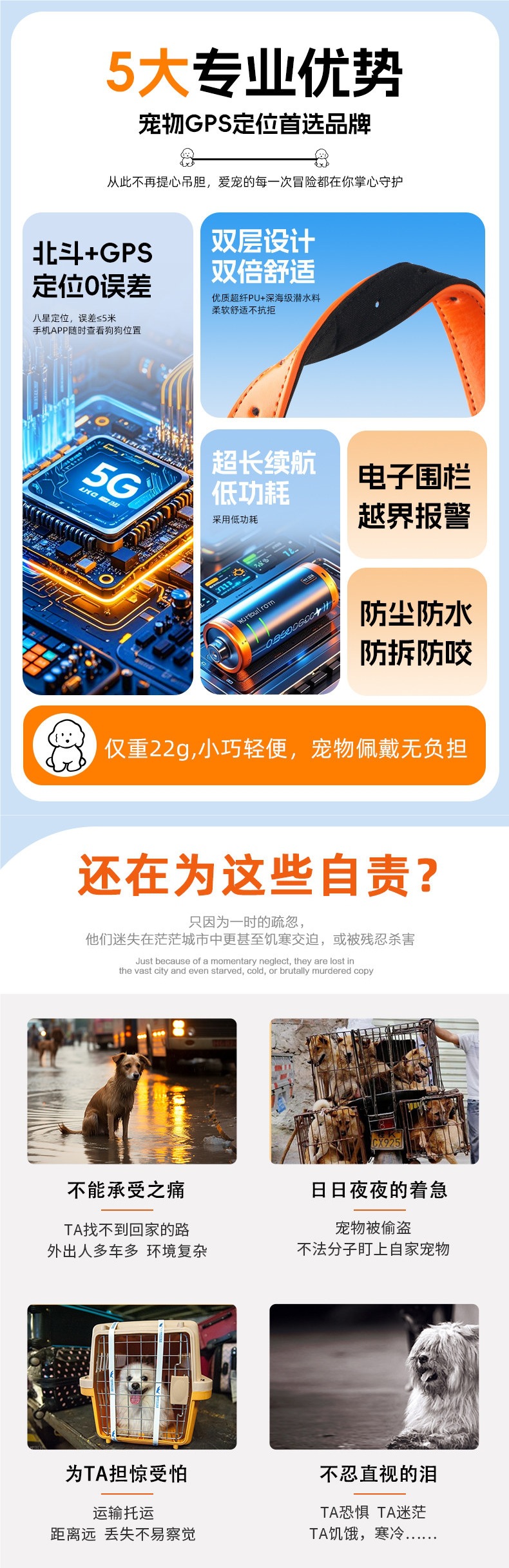 Pet locator anti-lost device for cats and dogs, tracking and positioning device, tracking gadget collar to prevent loss