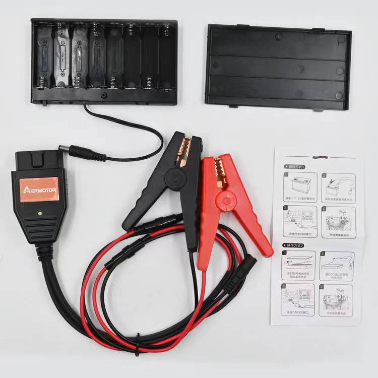 Battery charging clamp Emergency power supply ECU OBD2 connector…