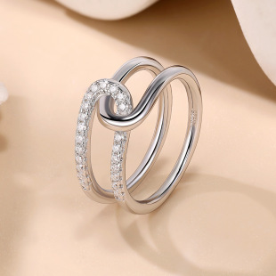 Cross-border Hot Sale New Moissanite Ring S925 Silver Plated 18K Gold Women's Closed Ring Mosane Jewelry Wholesale