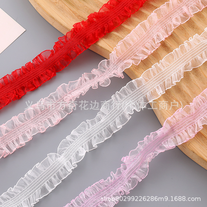 Elastic Lace Trim DIY Handmade Skirt Neckline Ruffle Mesh Clothing Accessories Elastic Lace Trim DIY Handmade Skirt Neckline Ruffle Mesh Clothing Accessories