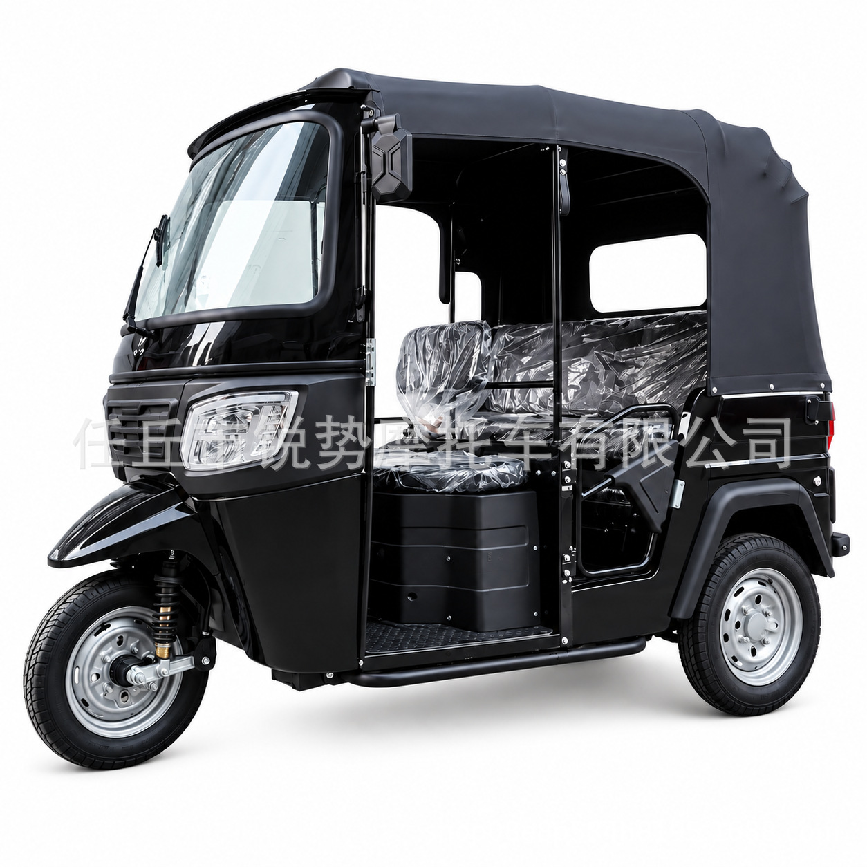 Fuel-powered three-wheeled motorcycle with canopy for passenger transport, Southeast Asian cross-border TUK-TUK passenger three-wheeled motorcycle