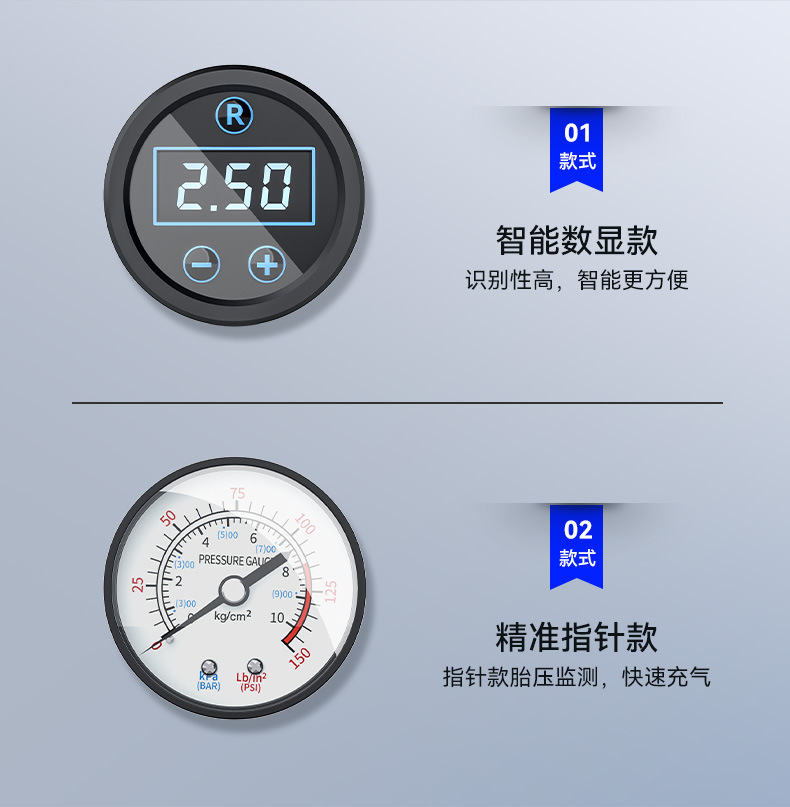 Car Air Pump Car Portable 12V Double-Cylinder High-Pressure Tire Air Pump High-Power Air Pump Air Pump