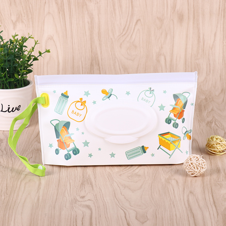 EVA湿巾袋 宝宝推车翻盖防干湿巾手提袋湿纸巾化妆袋化妆棉分装袋
