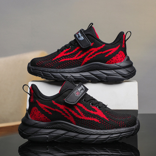 Direct Sales Boys' Sports Shoes Breathable Mesh Slip-Resistant Mid-Height Sports Shoes for Middle School Students