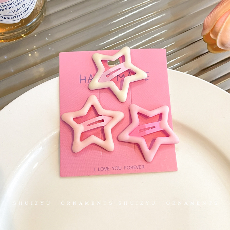 Clip de cabello coreano para adolescentes frente feminina broche clip de cabello rosa pequeño clip lateral dulce lindo tocado de cabello