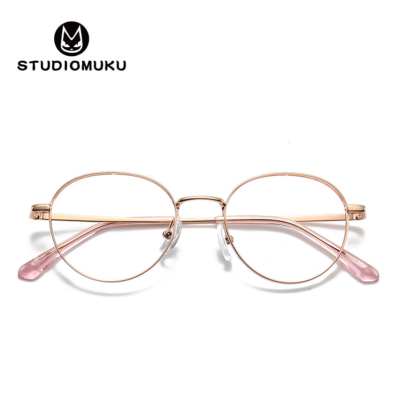 STUDIOMUKU mu gafas frescas luz clásica forma de marco redondo retro con gafas de miopía de identificación marco
