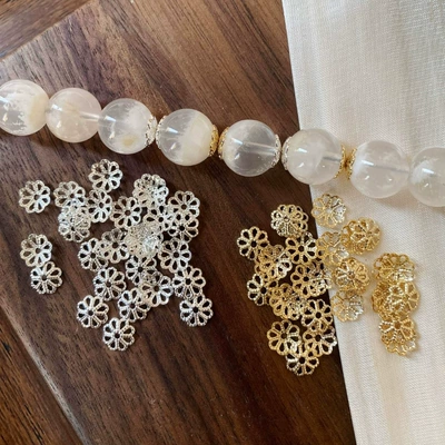 14K Gold-Plated Color-Preserving Flower Zərgərlik ara hissələri