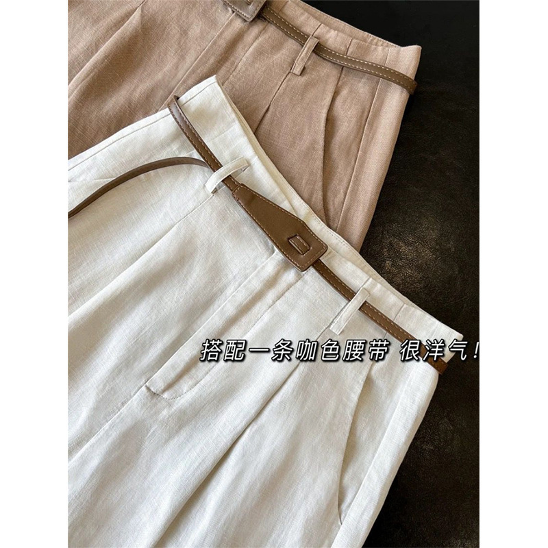 Highly Recommended! Extremely Comfortable ~ Tencel Linen Casual Women's Summer Slimming Straight-Leg Drapey Wide-Leg Pants
