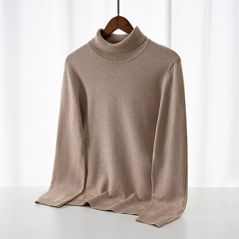 Suéter de punto Modell hombre de cuello alto otoño y invierno nuevo suéter de color sólido, suéter de negocios ligero, ropa de hombre