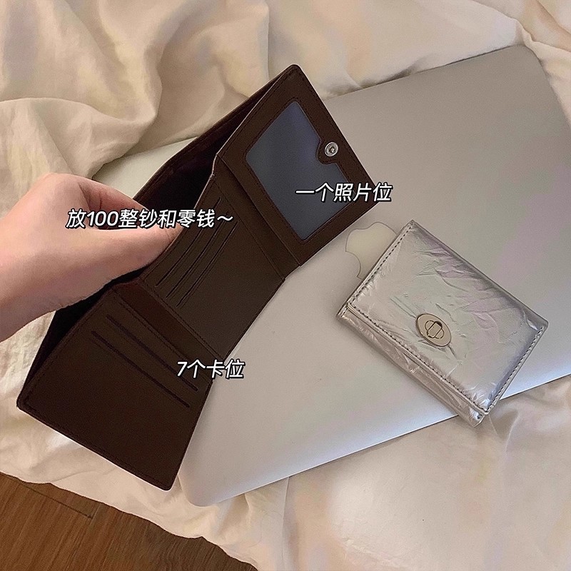 Coreano ins simple billetera de textura de alta calidad portátil duradero de color sólido estudiantes de niñas bolsas de tarjetas cortas tarjetas personales
