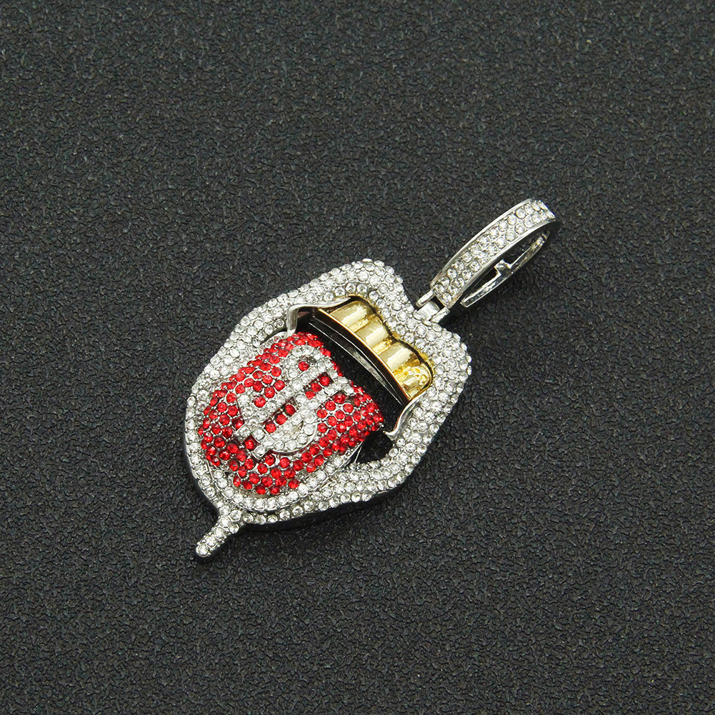 Fashion Full Of Diamond Three-dimensional Dollar Tongue Alloy Necklace display picture 3