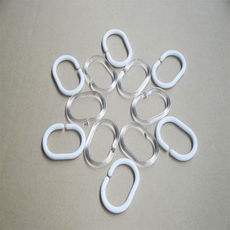 加宽加粗浴帘挂钩C型钩浴帘环床帘挂环厂家直销现货批发12个盒装