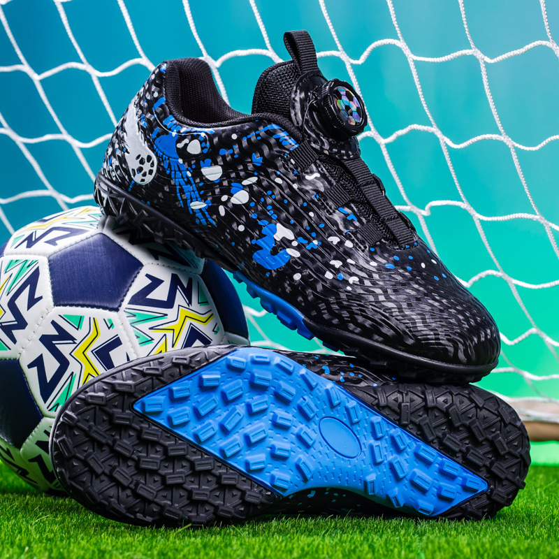 ShoeGlobe, scarpe sportive da ginnastica per la scuola elementare, con bottoni rotanti transfrontalieri, per bambini, con tacchetti da calcio_voghion.com