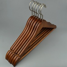 木质衣服架批发实木衣架服装店衣服撑酒店复古防滑晾衣撑裤架