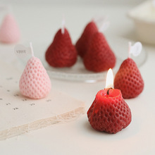 创意可爱小号粉色红色士多啤梨草莓精油香味香氛香薰蜡烛女生礼物
