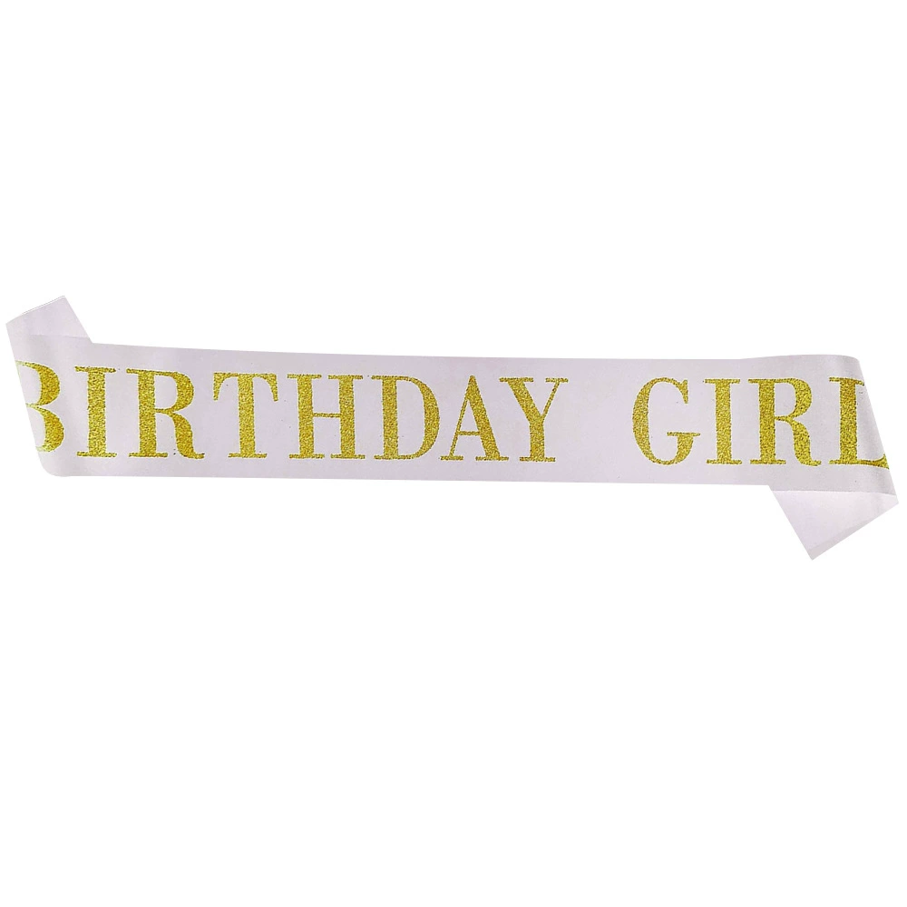 Заводской ассортимент: лямка BIRTHDAY GIR, праздничная лента для торта с декоративной лямкой для девочки, золотисто-зелёная печать
