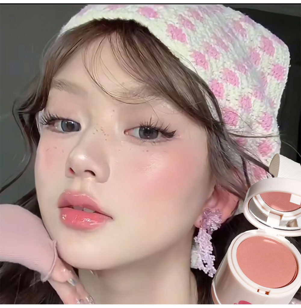 CAPUPU~ Peach Intoxication Soft Skin Blush, fine and natural texture, low saturation gray powder blush box, matte, versatile for cross-border use undefined