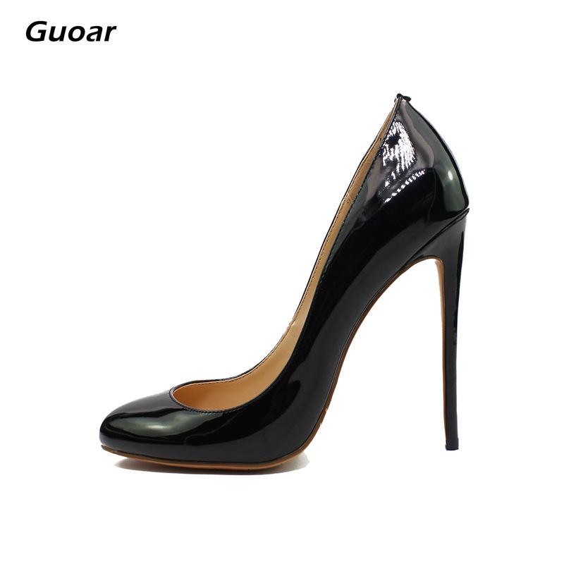 Source Round Toe Shallow Mouth Classic 12cm Stiletto Heels Women's Large Size 35-44 Shoes