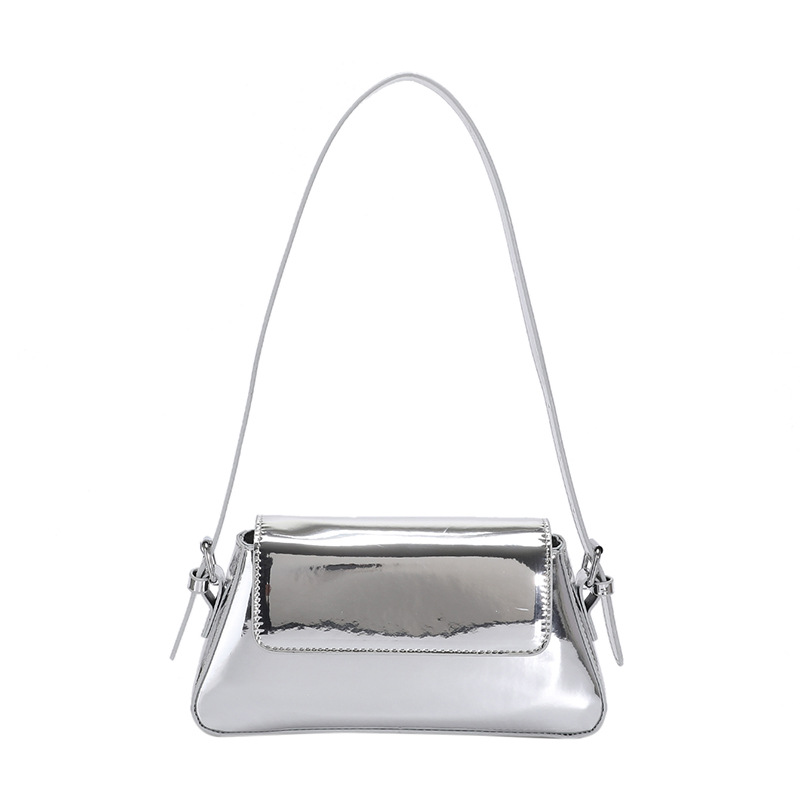 Fashionable and Cool Y2K Spicy Girl Bag Silver Small Underarm Bag Female Handheld Small Bag High end Fashion Popular Shoulder Bag