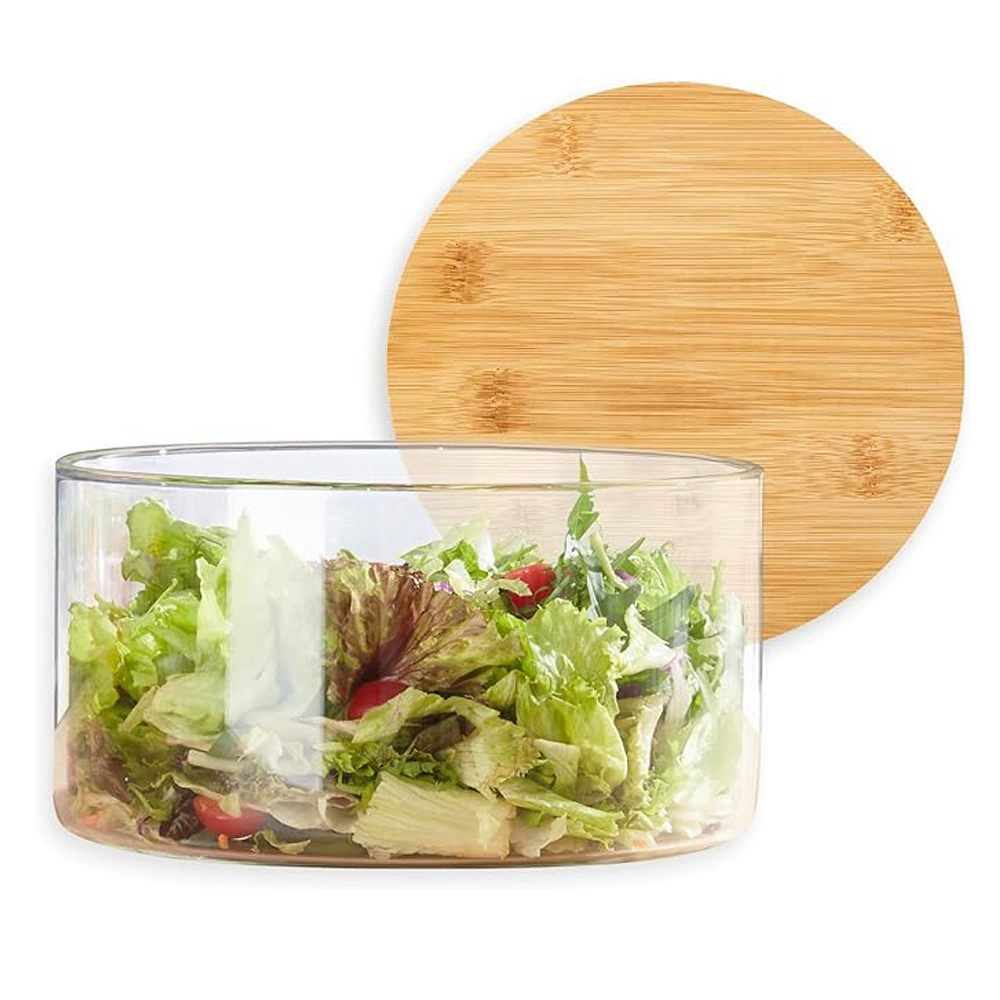 Внешняя торговля, прозрачная стеклянная миска в том же стиле, салатница, высококачественная тарелка для фруктов, десертная суповая миска с крышкой, посуда, миски и блюда для домашнего использования