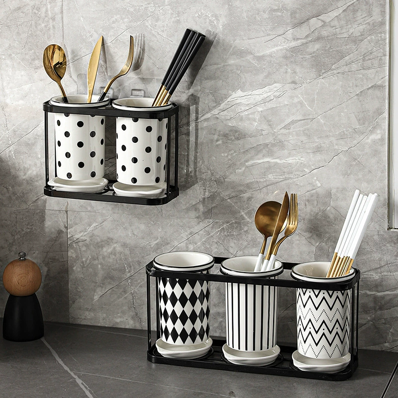 Хепберн ветер палочки для еды клетка палочки для еды труба керамическая бытовая кухня настенная корзина для палочек для еды