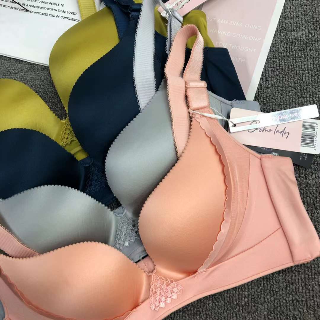 Filipina brillante ropa interior sin costuras de espesor medio de alta calidad push up multi-color multi-tamaño sujetador inalámbrico al por mayor